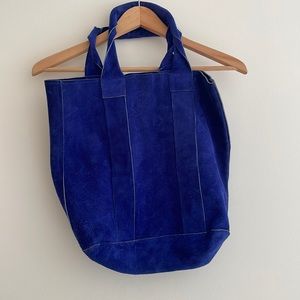 Blue Suede Tote New